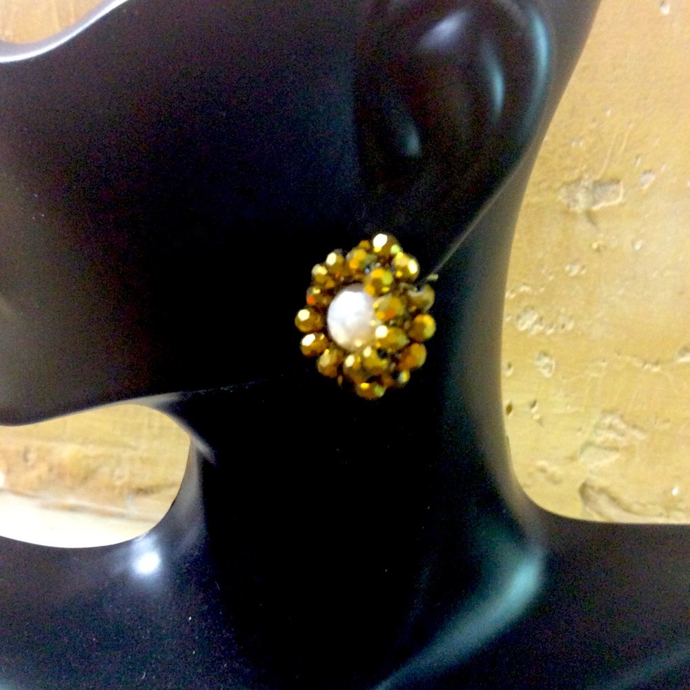 Handcrafted studs in white and gold